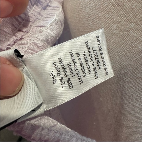 Nine West Light Purple Puffy Sleeve Off the Shoulder Versatile Shirt - Picture 13 of 16